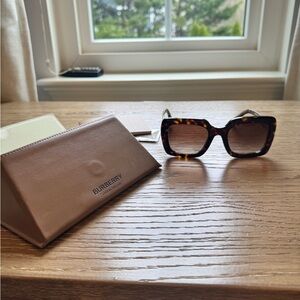 Burberry Tortoiseshell Square Sunglasses with Brown Gradient Lenses